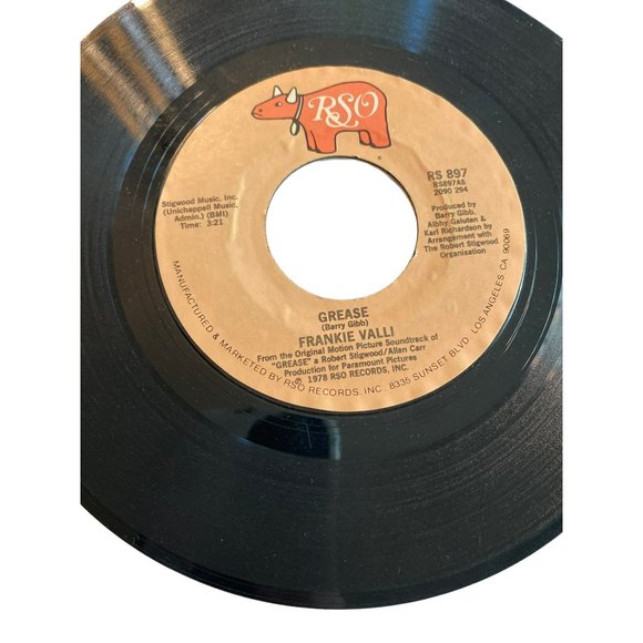 Vintage 7” 45 RPM vinyl record Frankie Valli Grease instrumental - Picture 4 of 4